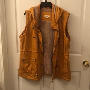 Mustard Yellow lined utility vest